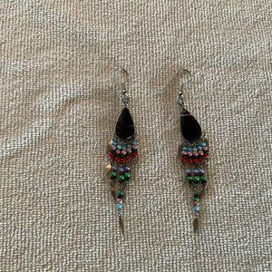 Onyx & Bead Earrings